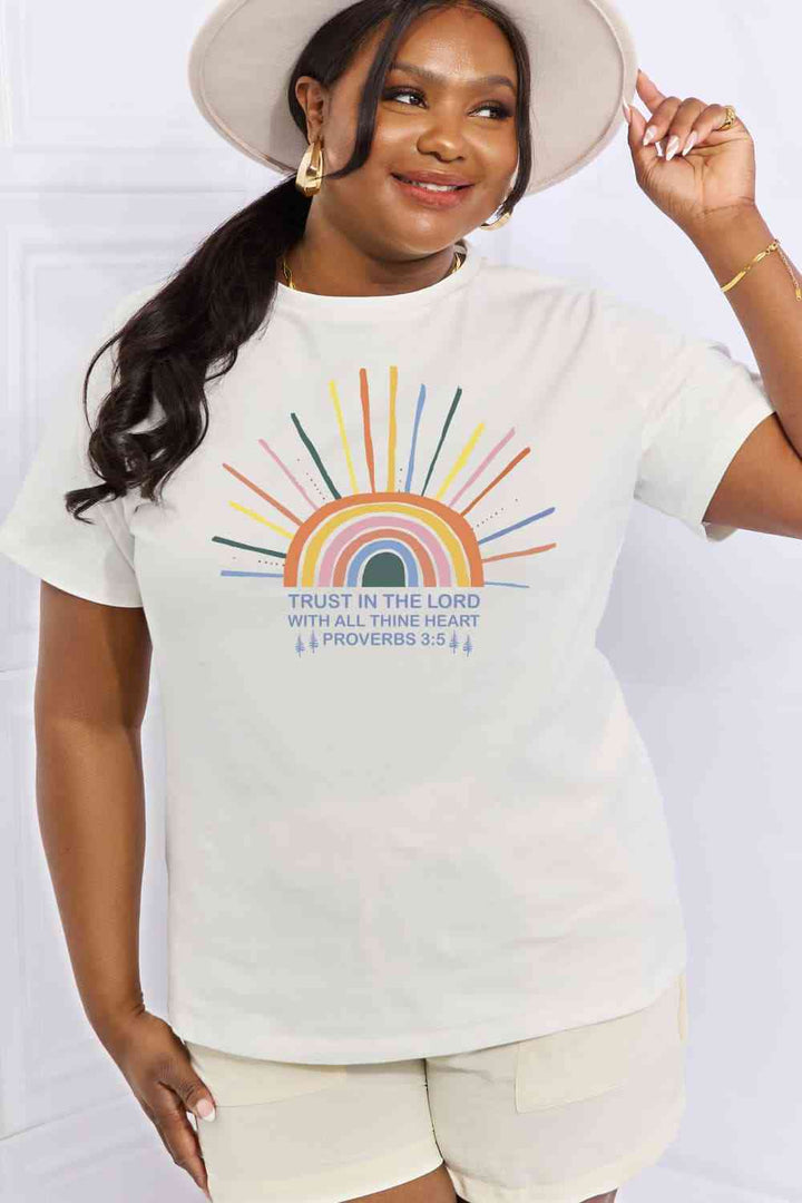 Simply Love Full Size Rainbow Graphic Cotton Tee | 1mrk.com