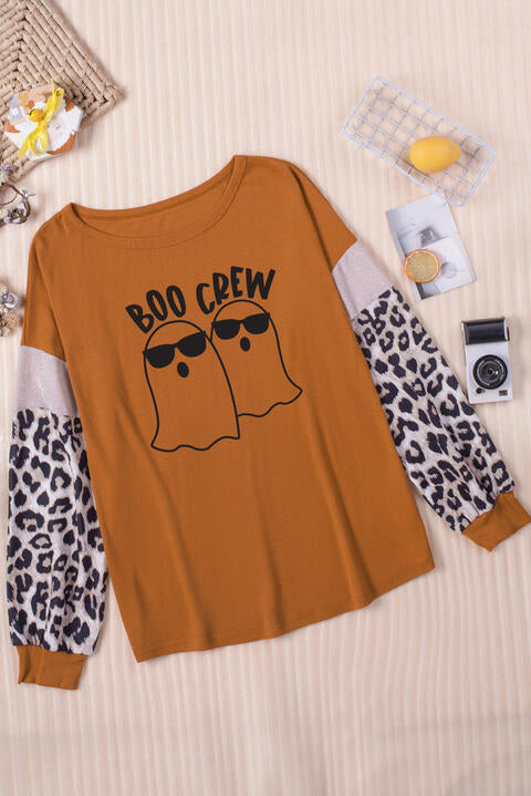 BOO CREW Ghost Graphic Round Neck T-Shirt | 1mrk.com