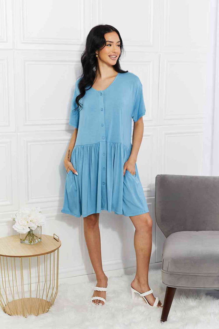 Yelete Full Size Oh Sweet Spring Button Up Flare Dress | 1mrk.com