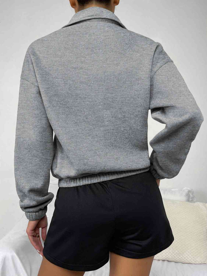 Half-Zip Dropped Shoulder Sweatshirt |1mrk.com