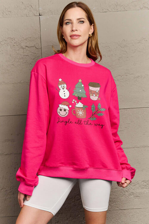 Simply Love Full Size JINGLE ALL THE WAY Long Sleeve Sweatshirt |1mrk.com