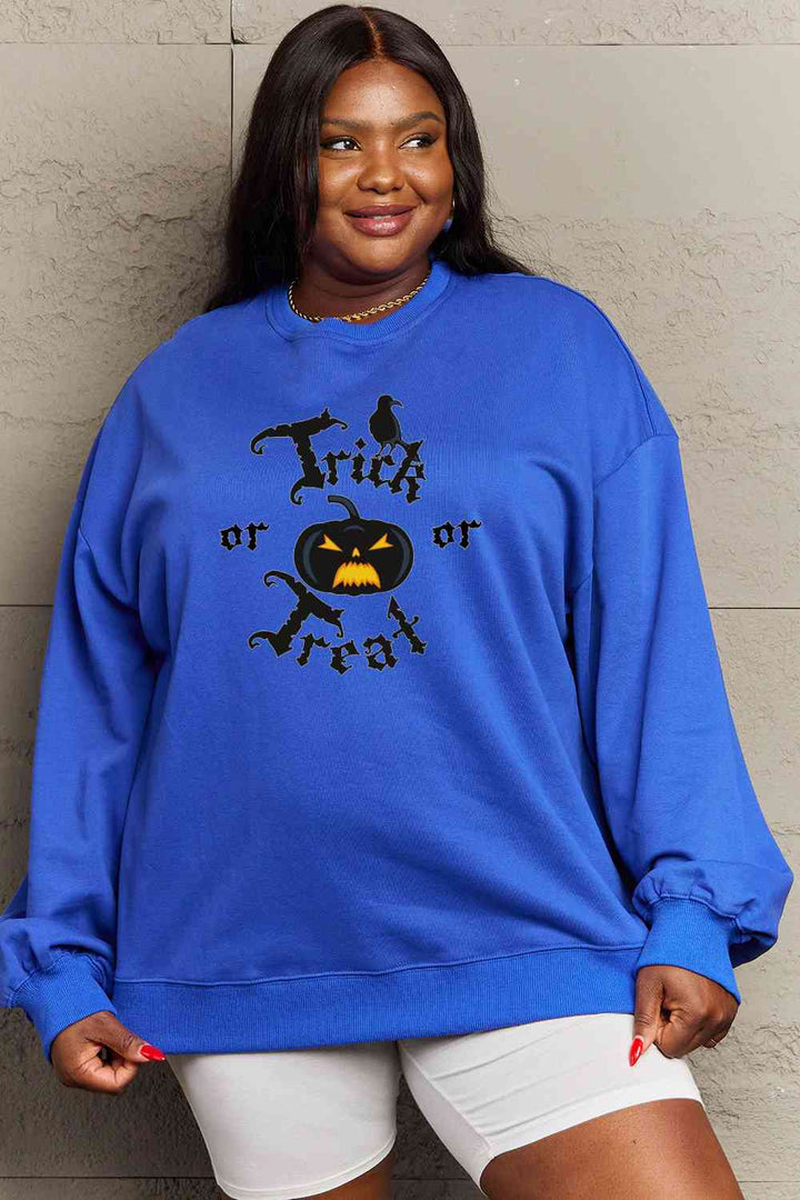 Simply Love Full Size TRICK OR TREAT Graphic Sweatshirt |1mrk.com