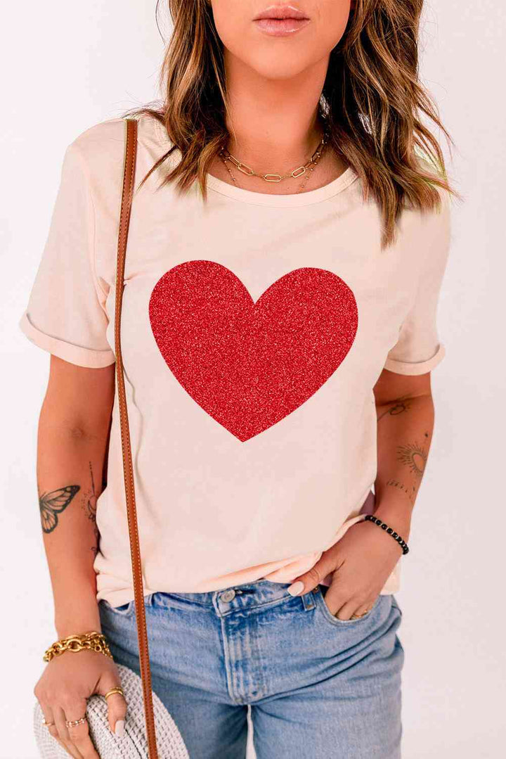 Glitter Heart Graphic T-Shirt | 1mrk.com