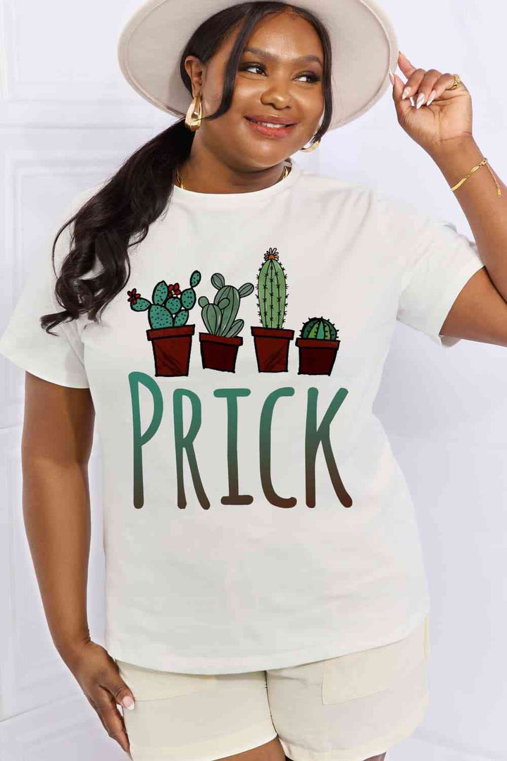 Simply Love Full Size PRICK Graphic Cotton Tee | 1mrk.com