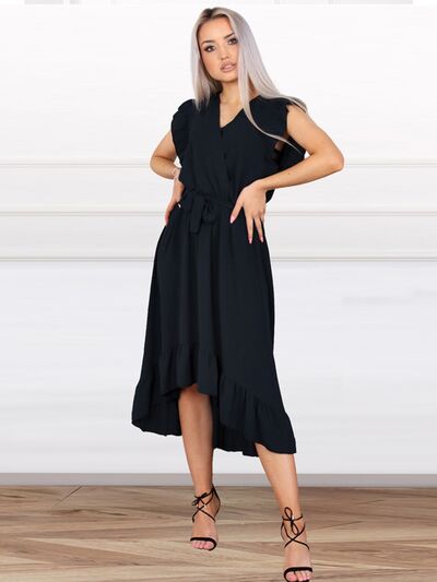 Tied Surplice Ruffle Hem Dress | Trendsi