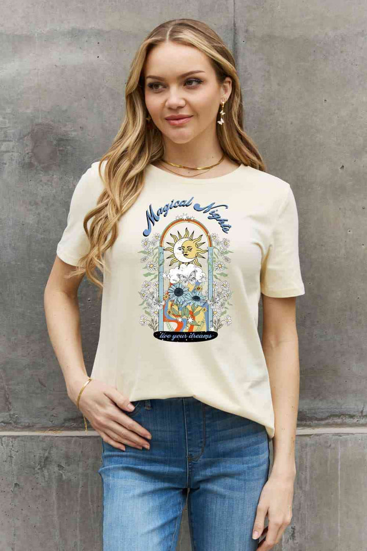 Simply Love Full Size MAGICAL NIGHTS LIVE YOUR DREAMS Graphic Cotton Tee | 1mrk.com