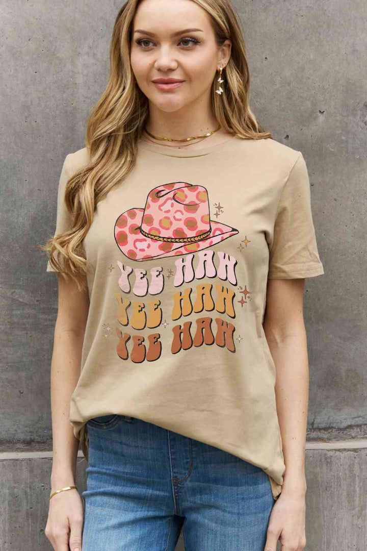 Simply Love Simply Love Full Size YEE HAH YEE HAH YEE HAH Graphic Cotton Tee | 1mrk.com