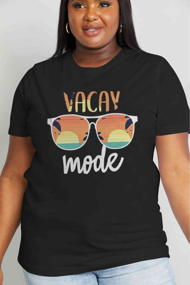 Simply Love Full Size VACAY MODE Graphic Cotton Tee | 1mrk.com