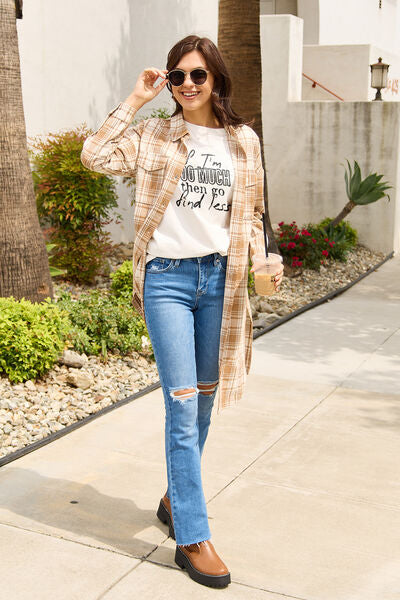 Simply Love Full Size IF I'M TOO MUCH THEN GO FIND LESS Round Neck T-Shirt | Trendsi