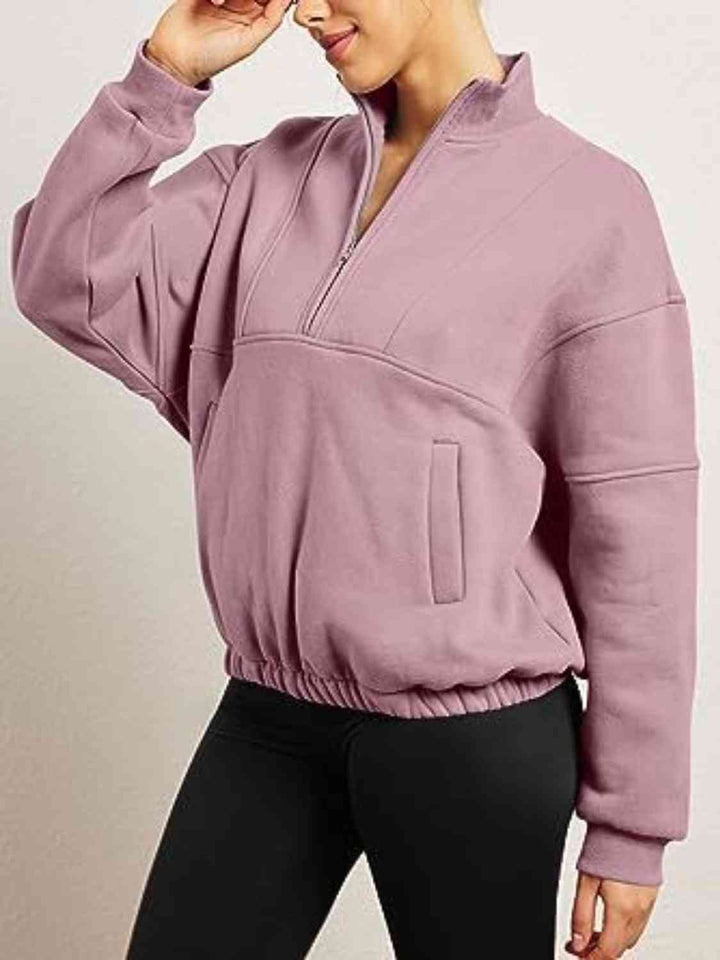 Half-Zip Long Sleeve Sweatshirt |1mrk.com