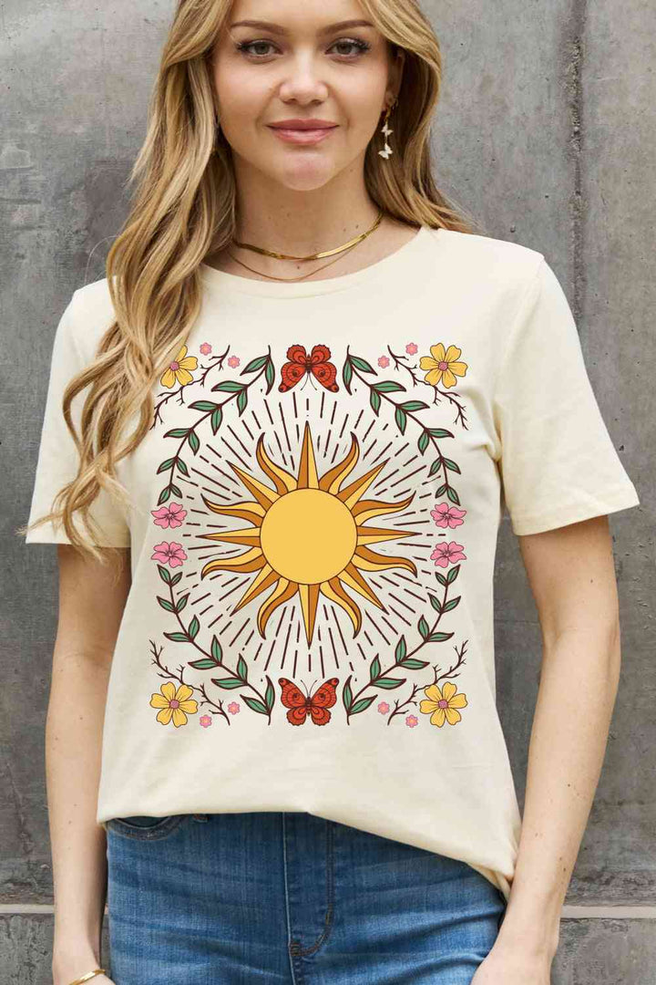 Simply Love Full Size Sun Graphic Cotton Tee | 1mrk.com