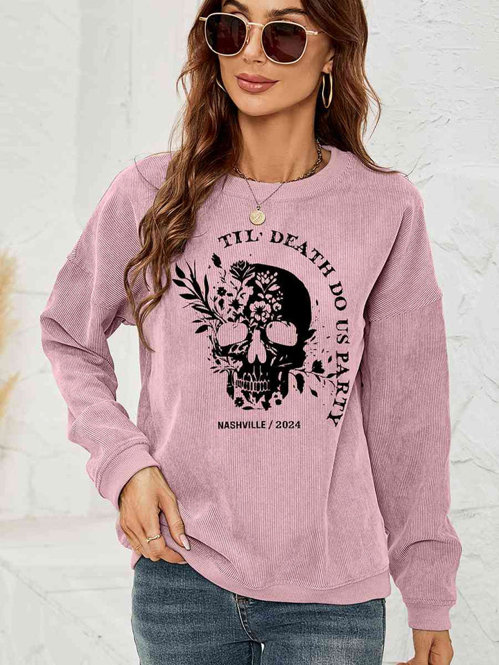 Skull Graphic Dropped Shoulder Sweatshirt |1mrk.com