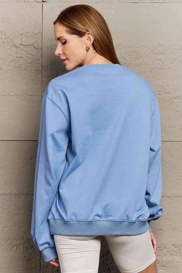 Simply Love Full Size Graphic Dropped Shoulder Sweatshirt |1mrk.com