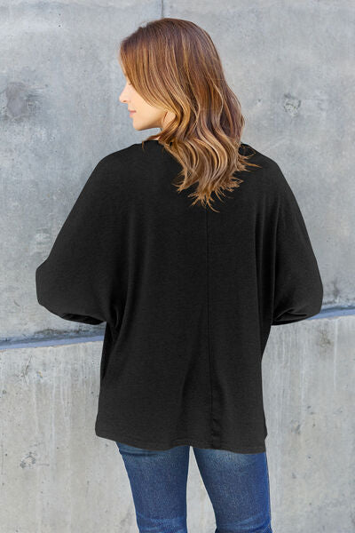 Double Take Full Size Round Neck Long Sleeve T-Shirt | 1mrk.com