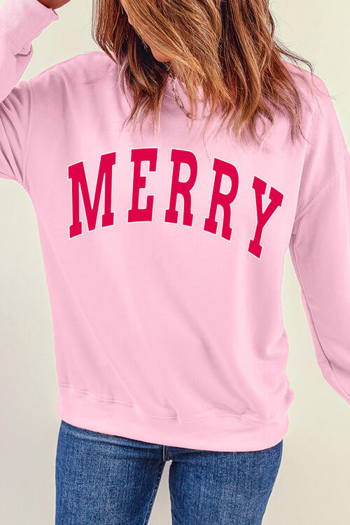 MERRY Graphic Dropped Shoulder Sweatshirt |1mrk.com