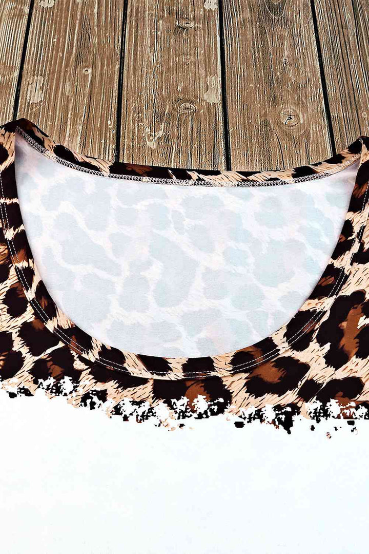 Leopard Color Block Scoop Neck Tunic Tank | 1mrk.com