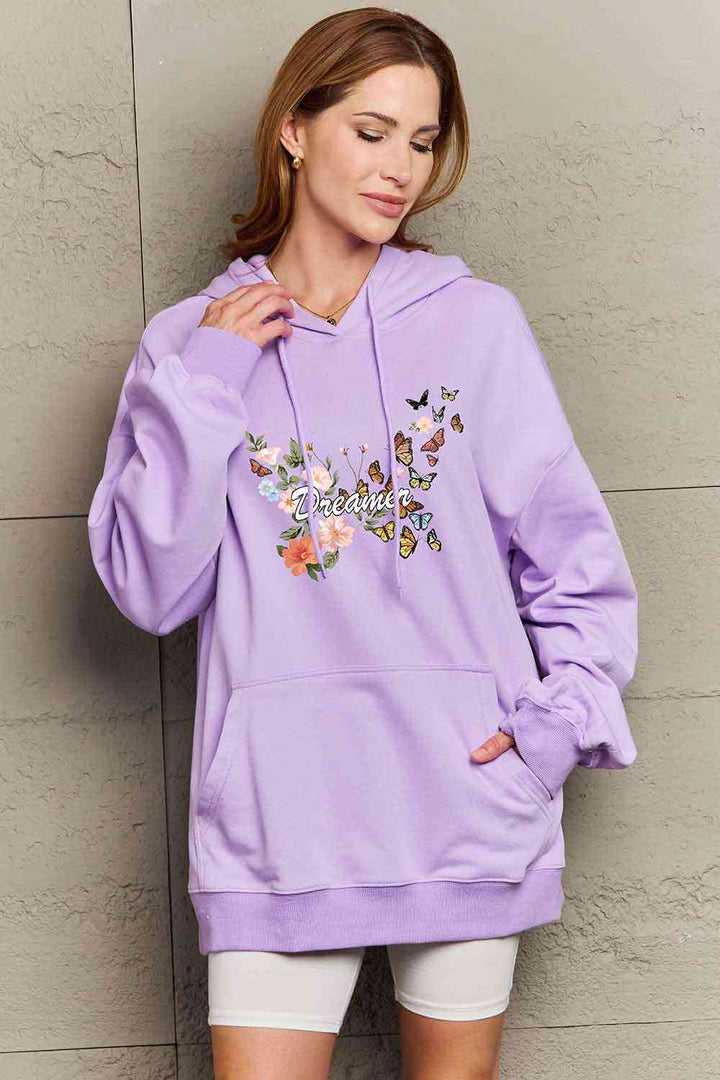 Simply Love Simply Love Full Size Dropped Shoulder DREAMER Graphic Hoodie | 1mrk.com