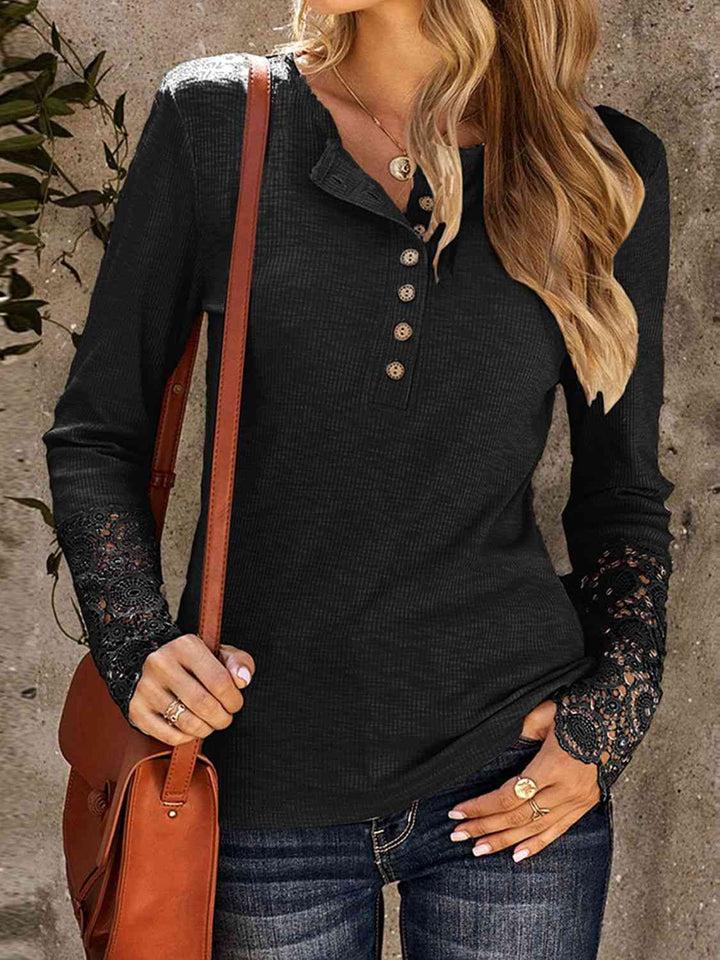 Buttoned Long Sleeve T-Shirt | 1mrk.com