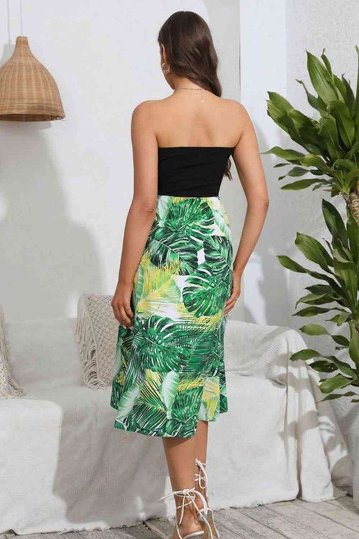 Printed Strapless Dress | 1mrk.com