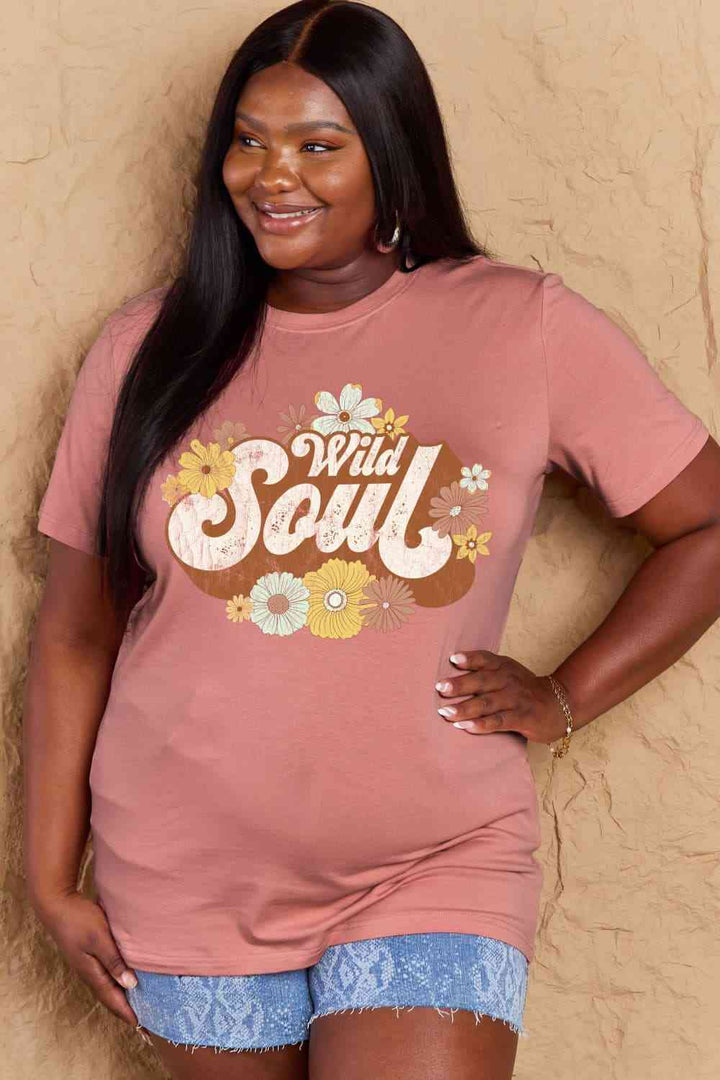 Simply Love Full Size WILD SOUL Graphic Cotton T-Shirt | 1mrk.com