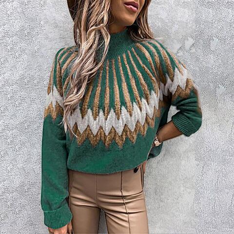 Mock Neck Long Sleeve Sweater |1mrk.com