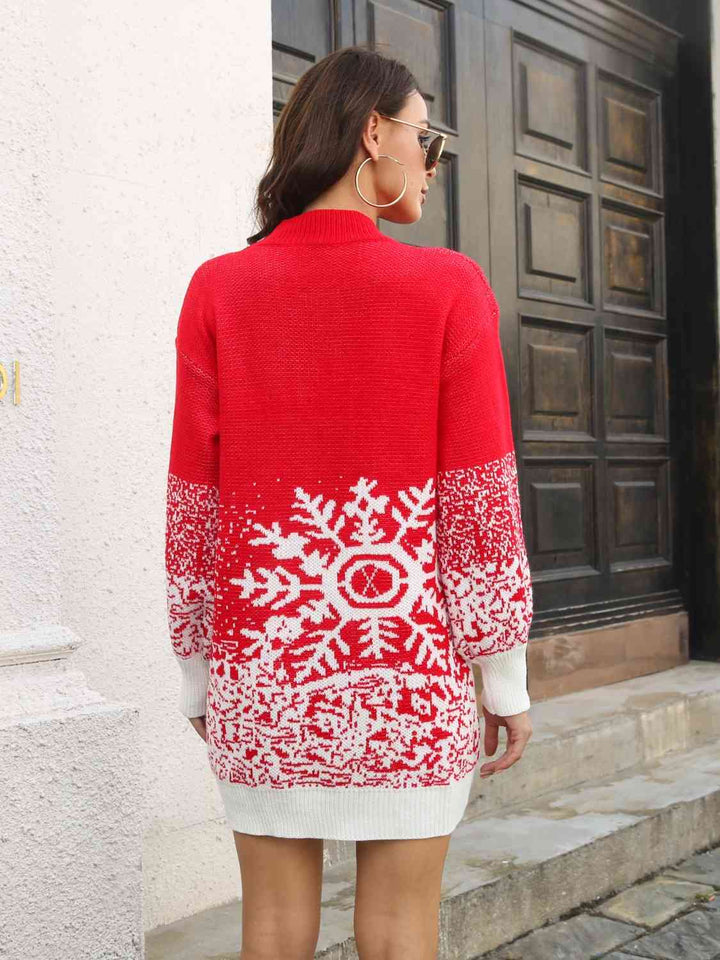 Snowflake Pattern Sweater Dress | 1mrk.com