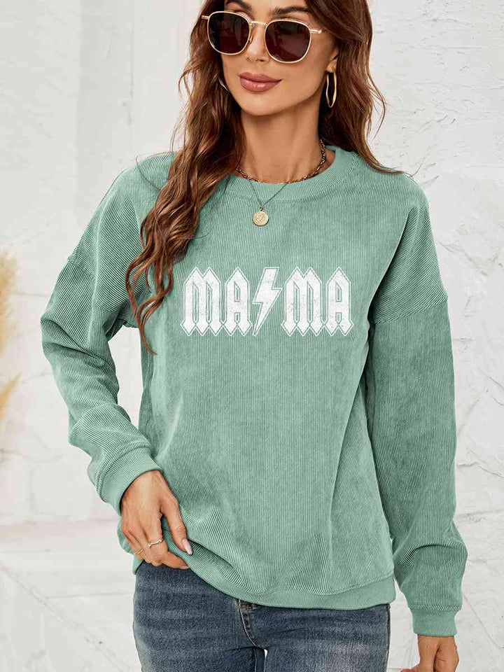 MAMA Graphic Dropped Shoulder Sweatshirt |1mrk.com