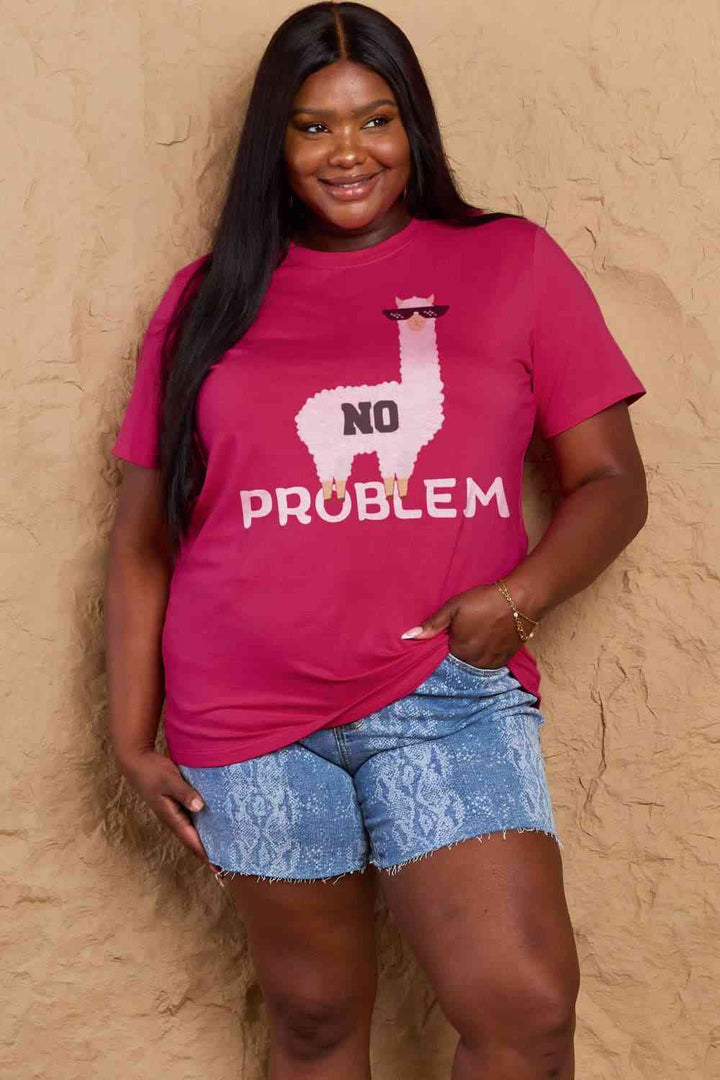 Simply Love Full Size NO PROBLEM Graphic Cotton Tee | 1mrk.com