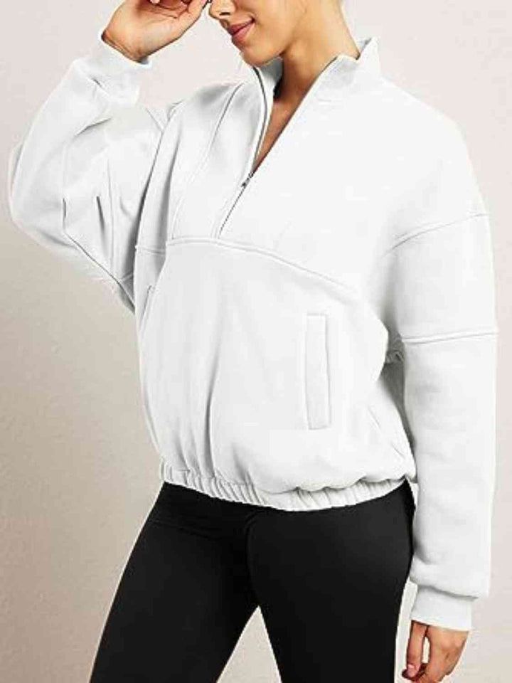 Half-Zip Long Sleeve Sweatshirt |1mrk.com