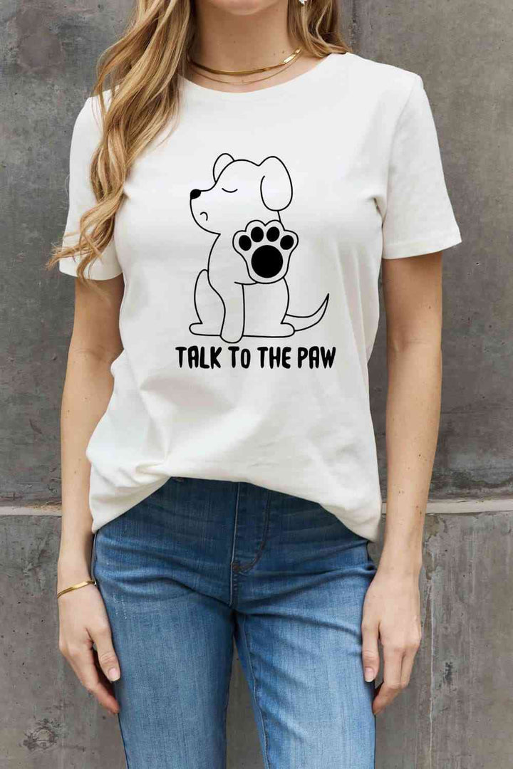 Simply Love Simply Love Full Size TALK TO THE PAW Graphic Cotton Tee | 1mrk.com
