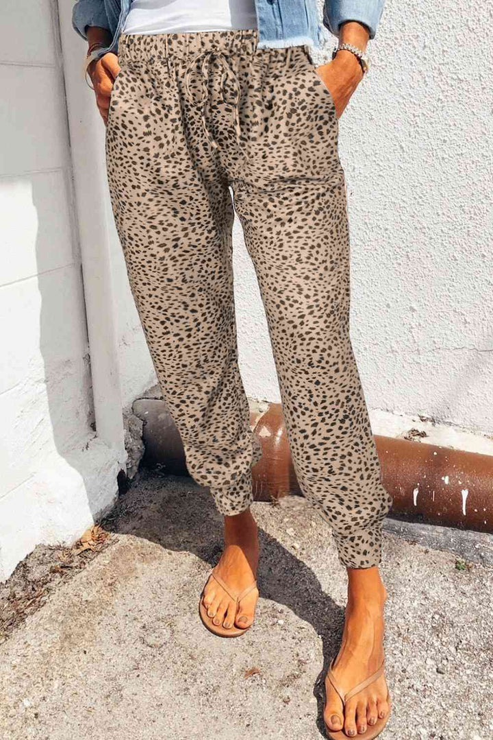 Leopard Pocketed Long Pants | 1mrk.com
