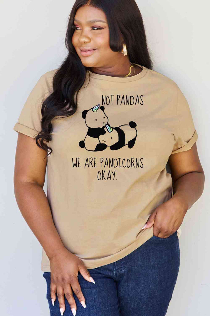 Simply Love Full Size  Pandicorn Graphic Cotton T-Shirt | 1mrk.com