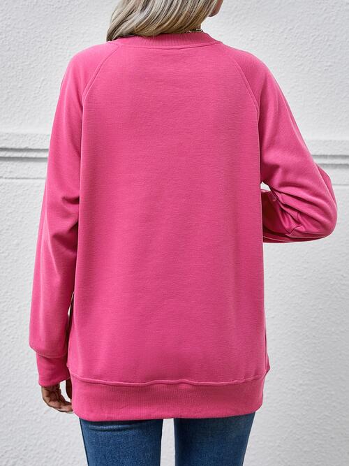 Round Neck Long Sleeve Sweatshirt |1mrk.com