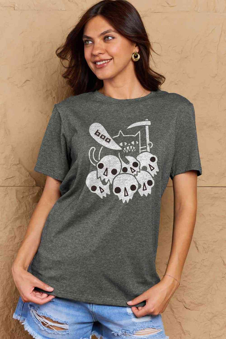 Simply Love Full Size Graphic BOO Cotton T-Shirt | 1mrk.com