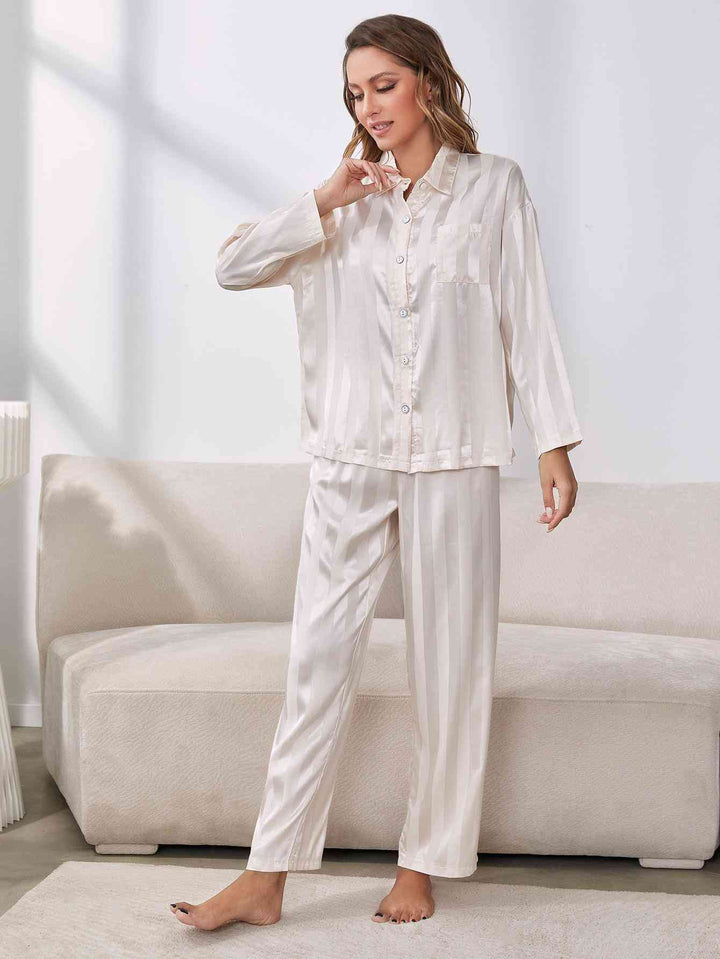 Button-Up Shirt and Pants Pajama Set | 1mrk.com