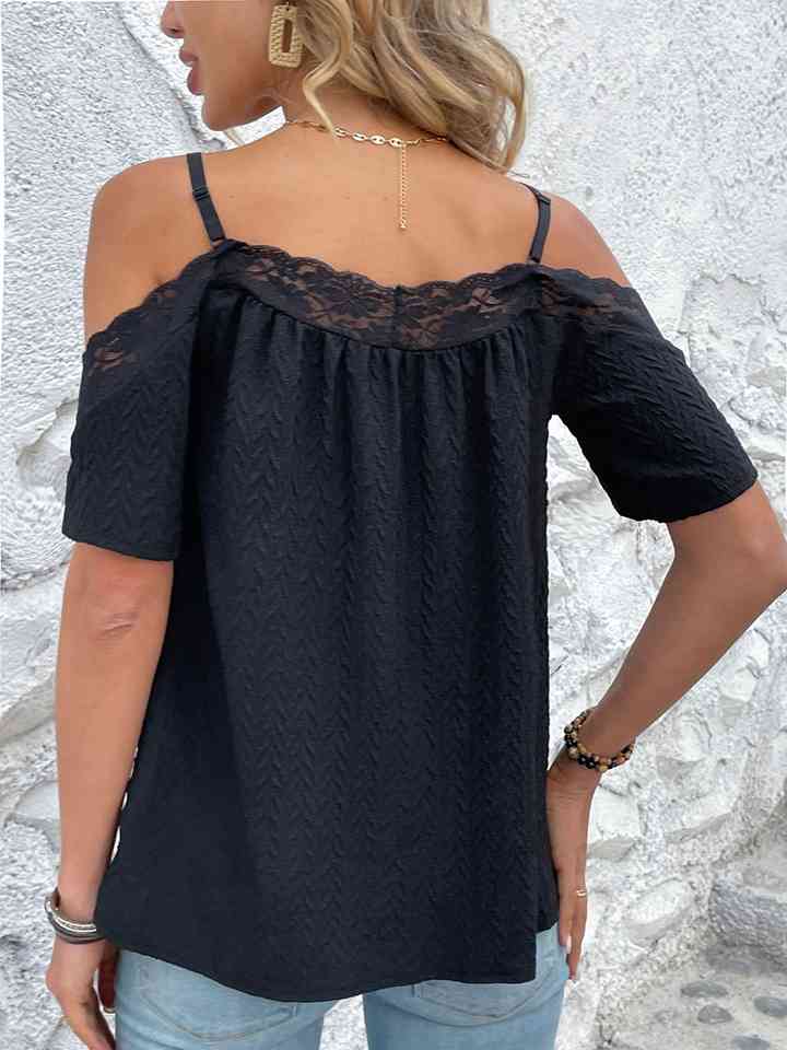 Spaghetti Strap Lace Trim Top | 1mrk.com