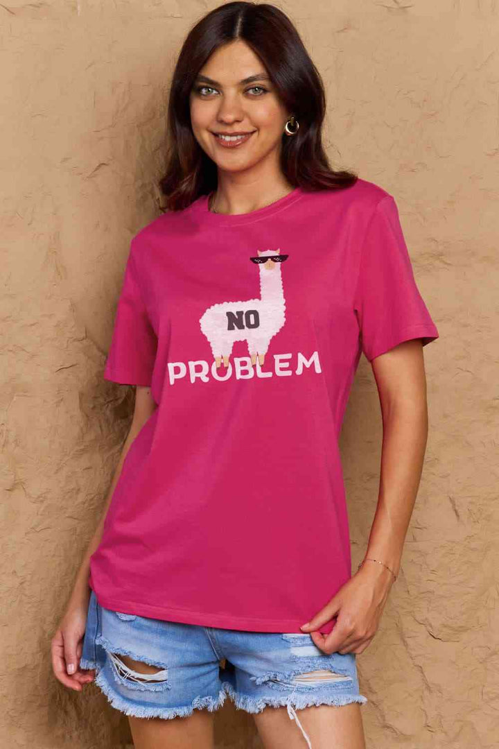 Simply Love Full Size NO PROBLEM Graphic Cotton Tee | 1mrk.com