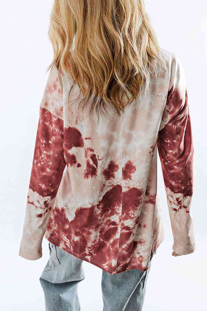 Tie-Dye Dropped Shoulder Top | 1mrk.com