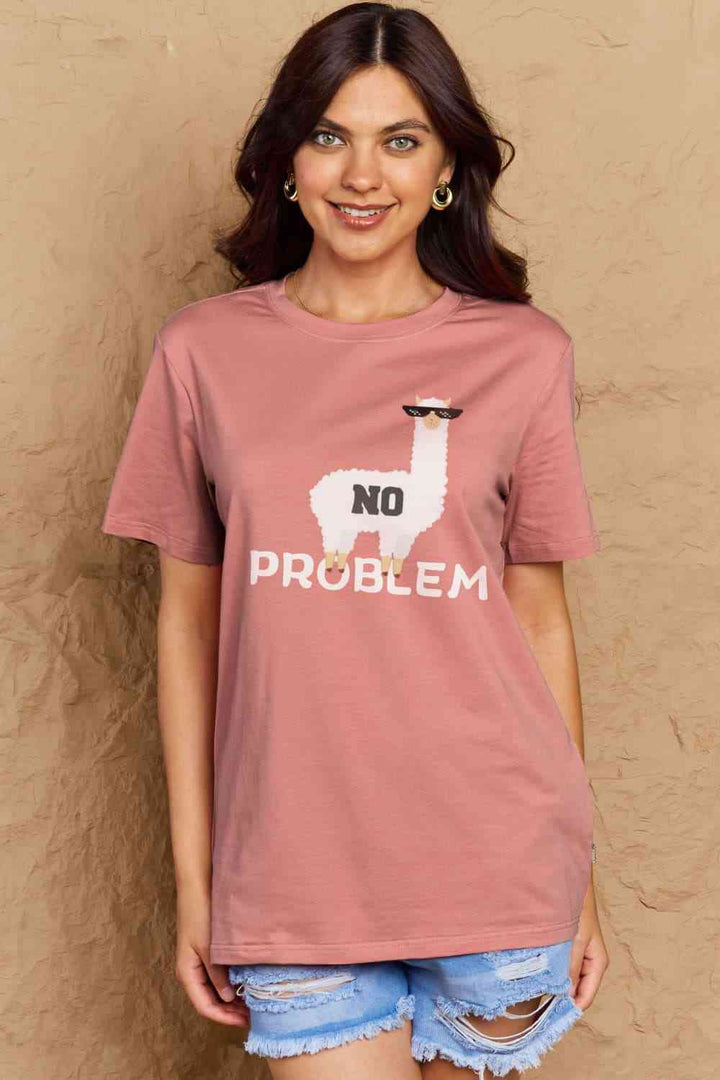 Simply Love Full Size NO PROBLEM Graphic Cotton Tee | 1mrk.com