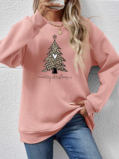 Christmas Tree Graphic Long Sleeve Sweatshirt |1mrk.com