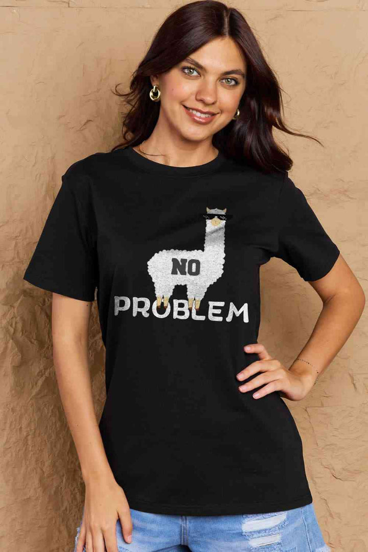 Simply Love Full Size NO PROBLEM Graphic Cotton Tee | 1mrk.com