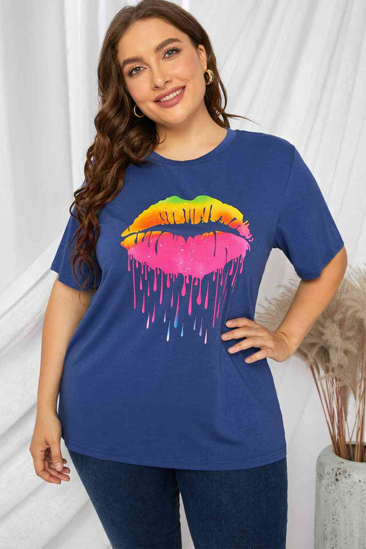 Plus Size Lip Graphic Tee Shirt | 1mrk.com