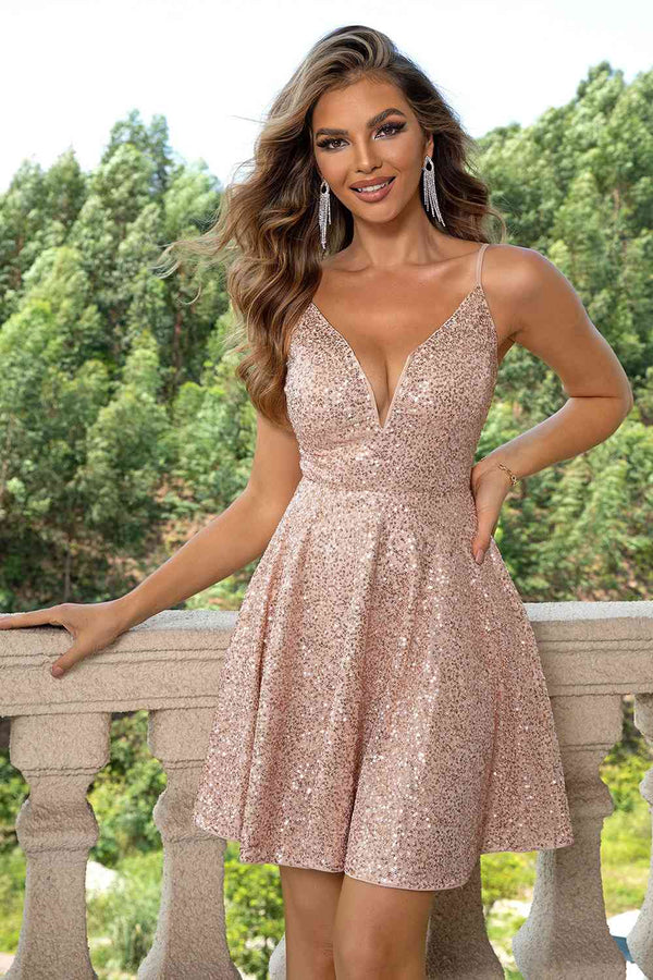 Sequin Spaghetti Strap Dress | 1mrk.com