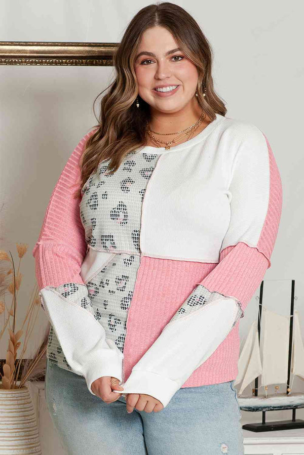 Plus Size Out Seamed Splicing Sweatshirt |1mrk.com