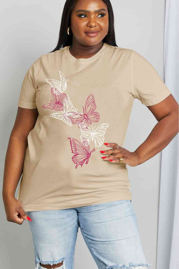 Simply Love Simply Love Full Size Butterfly Graphic Cotton Tee | 1mrk.com