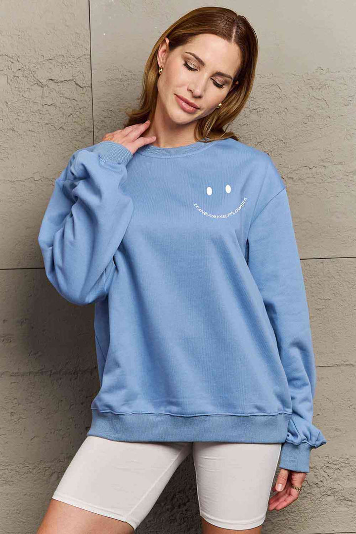 Simply Love Full Size I CAN BUY MYSELF FLOWERS Graphic Sweatshirt | 1mrk.com