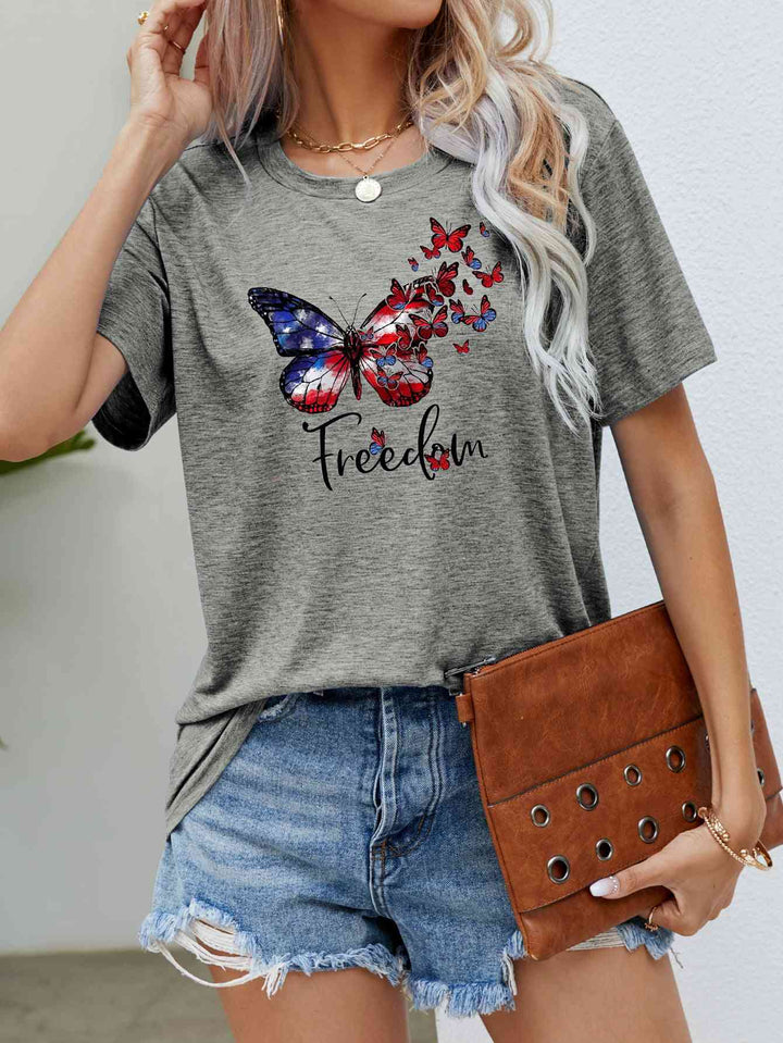 FREEDOM Butterfly Graphic Short Sleeve Tee | 1mrk.com