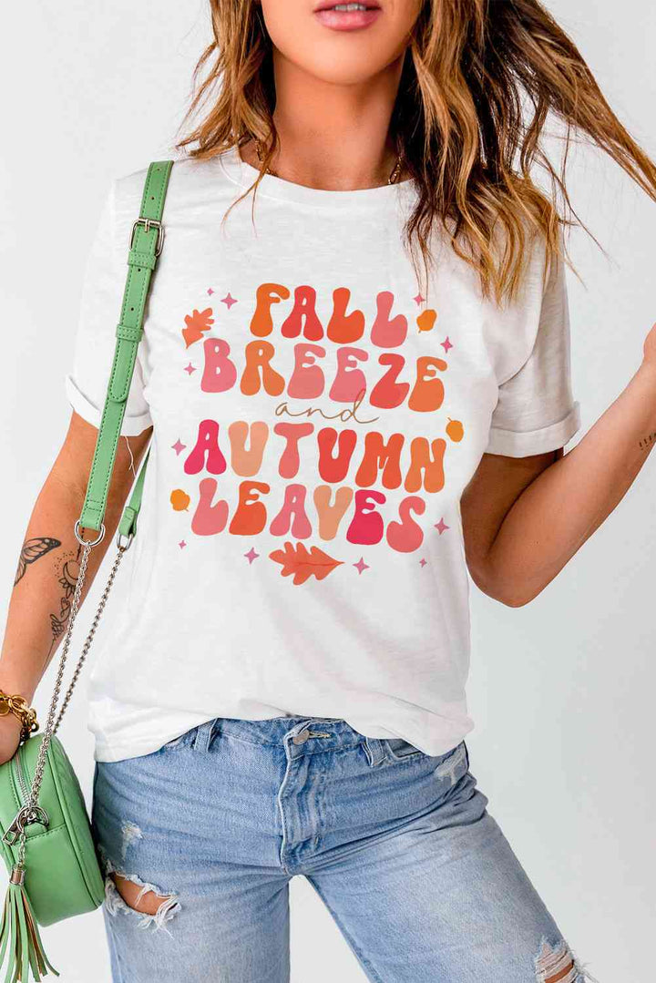 FALL BREEZE AUTUMN LEAVES Graphic T-Shirt | 1mrk.com