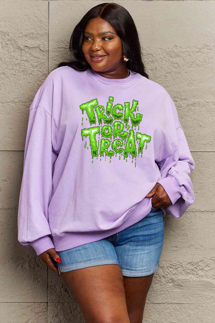 Simply Love Full Size TRICK OR TREAT Graphic Sweatshirt |1mrk.com