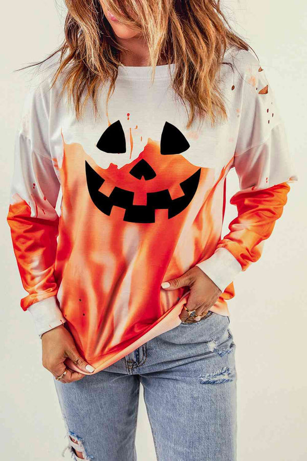 Halloween Theme Round Neck Short Sleeve Sweatshirt |1mrk.com